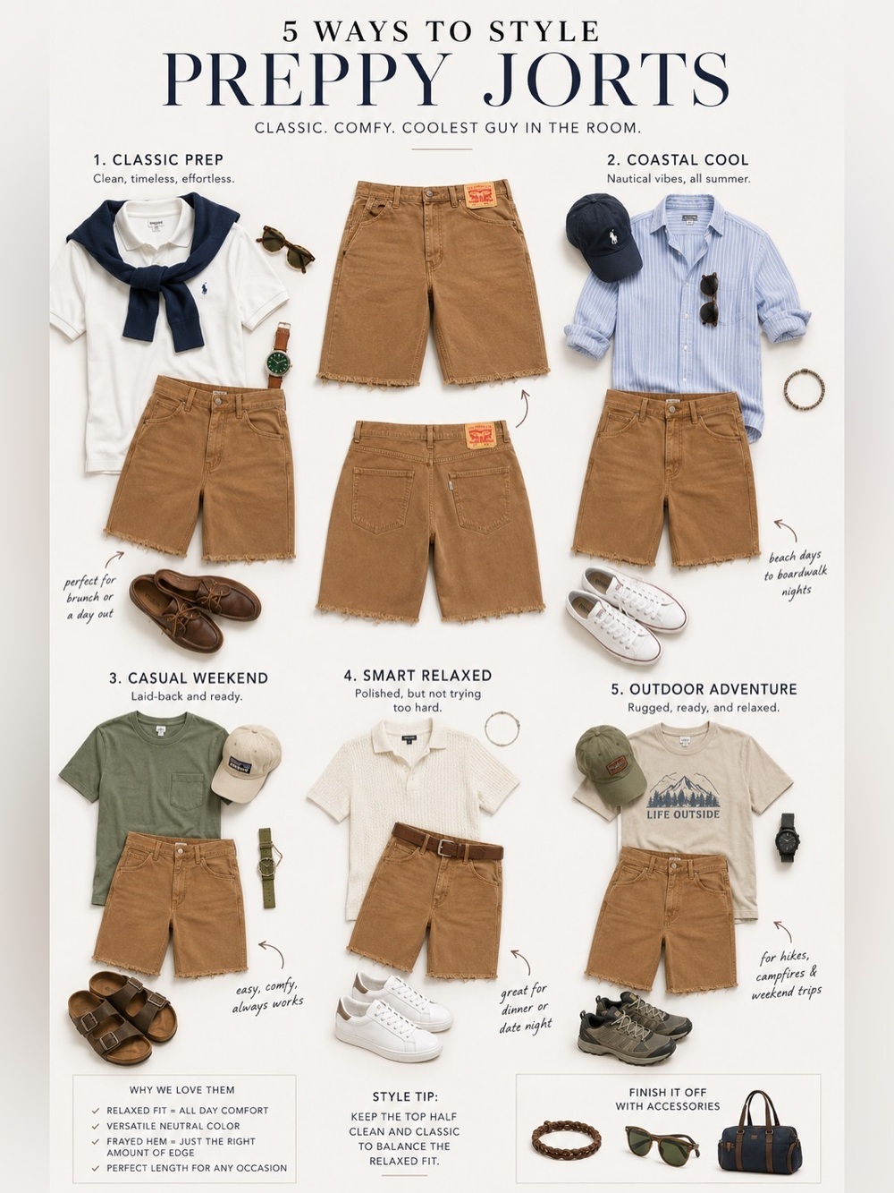 Levi’s 555 Cut-Off Jorts Men’s 34 | Tan Denim Frayed Hem Shorts - Picture 2 of 5